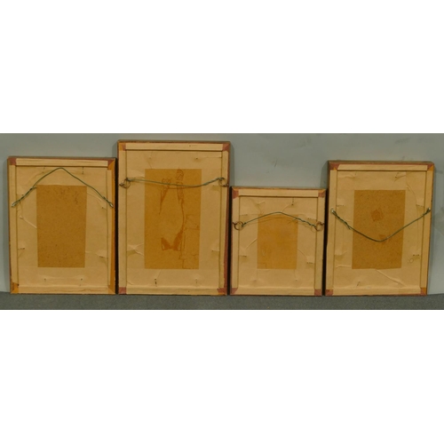 252 - D Martin, 4 oil on boards depicting various birds, all signed and dated '78/9, in gilt frames, large... 