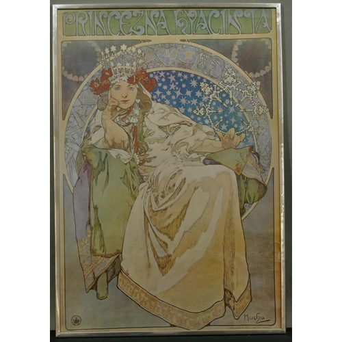 267 - An Art Nouveau style after Mucha coloured print 