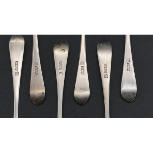 338 - A Sheffield silver small bread fork and 5 Sheffield silver cake forks, 3.5oz. (6)