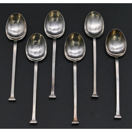 339 - A set of 6 Sheffield silver seal topped teaspoons , 2.1oz.