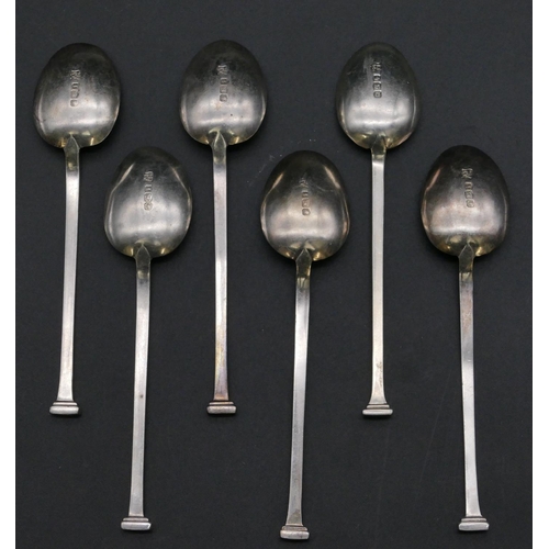 339 - A set of 6 Sheffield silver seal topped teaspoons , 2.1oz.