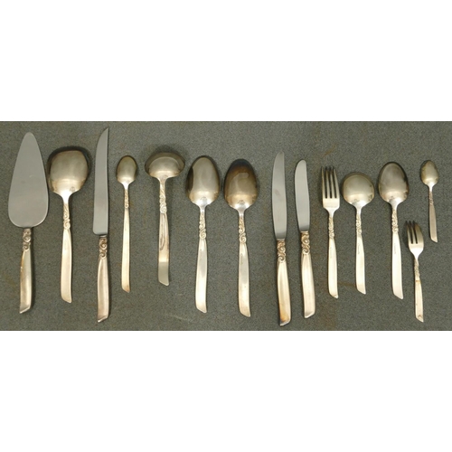 364 - A Community plated art nouveau style flatware service comprising of 9 knives, 4 larger knives, 9 des... 