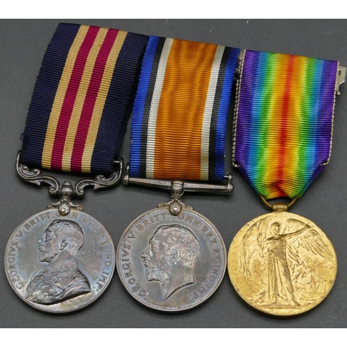 433 - A Bar of 3 WWI military medals 