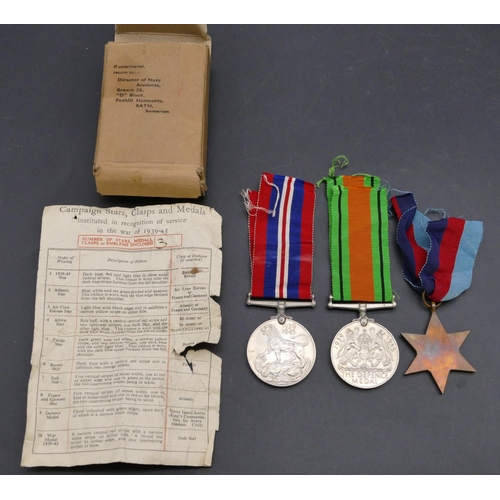 450 - 3 WWII medals 