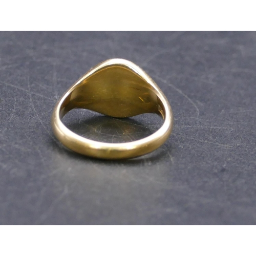 456 - A high carat gold signet ring mounted with red seal to top depicting monogram, makers mark R.N.W. , ... 