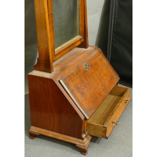 773 - A reproduction maple wood style miniature bureau table top toilet mirror with swing mirror above ful... 