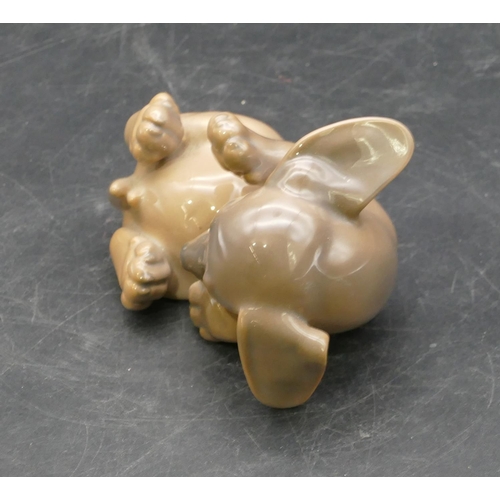 13 - A Royal Copenhagen figure of a puppy lying on its back, 1408, 11cm long.