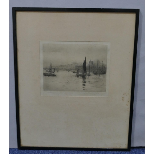 177 - Rowland Langmaid, signed, black and white etching 