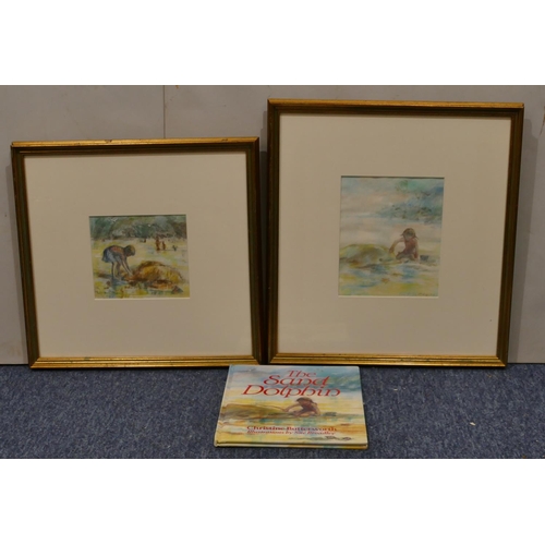 189 - C.  Broadley, 2 illustrated pastels from 