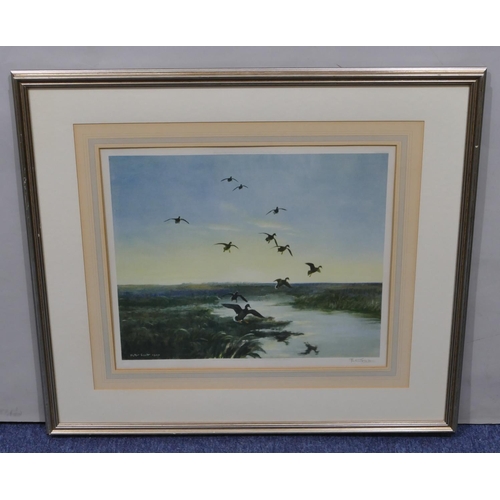 194 - Peter Scott signed coloured print 