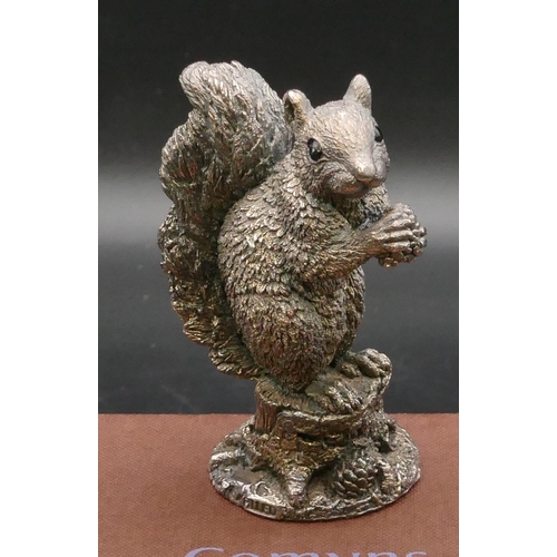 215 - A modern Comyns silver mounted figure of a squirrel (filled), 8.2cm high