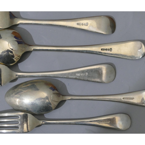 221 - John Dodie & Co. Glasgow silver plated flatware service with modern imitation ivory style handled (c... 