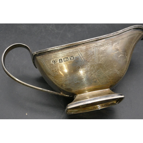 242 - A Birmingham silver sauceboat with rectangular splayed   base, 4.7oz