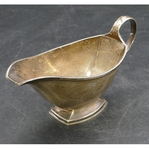 242 - A Birmingham silver sauceboat with rectangular splayed   base, 4.7oz