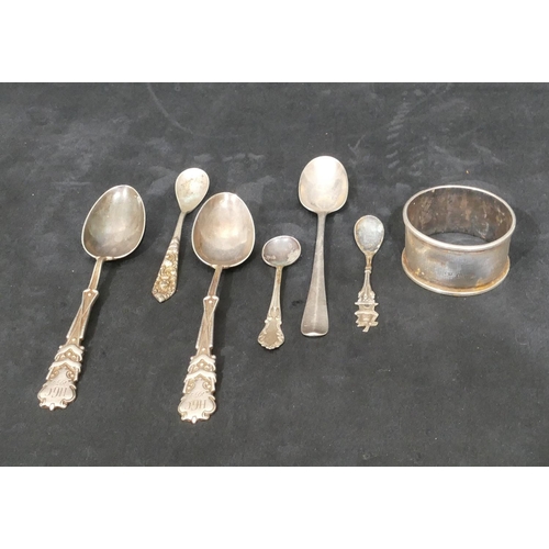 249 - A pair of Birmingham silver golfing teaspoons with raised golf club motifs to handles, dated 1934, a... 