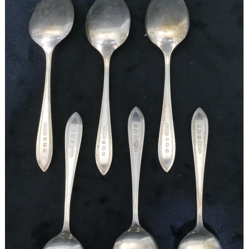 251 - A set of 6 Birmingham silver teaspoons, makers mark H.T & S., 2oz