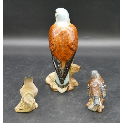 3 - 2 small Beswick figures of birds, Nuthatch 2413 and Chaffinch 991, a larger Beswick figure of a Kest... 