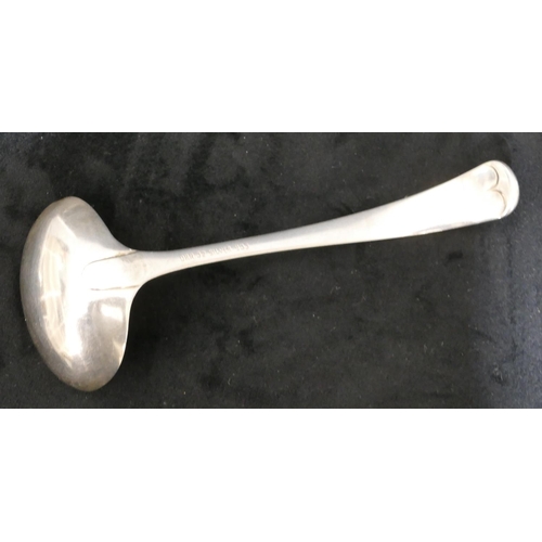 302 - A Continental silver coloured metal plain sauce ladle, 1.7oz