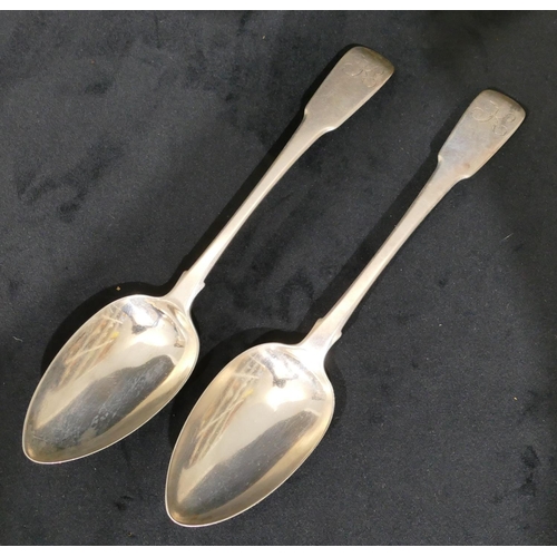 304 - A pair of Georgian silver tablespoons, maker's mark H.S., 4.5oz