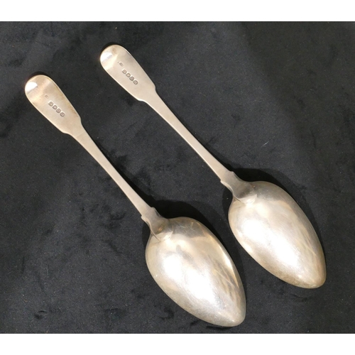 304 - A pair of Georgian silver tablespoons, maker's mark H.S., 4.5oz