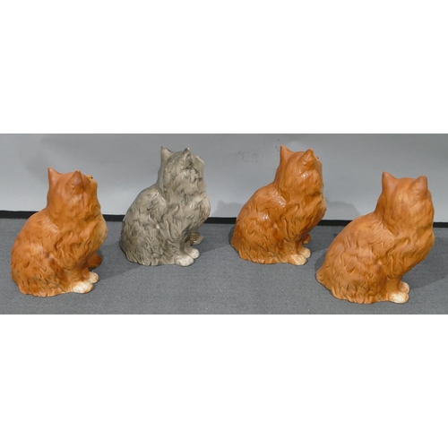 40 - 2 Beswick matt figures of seated cats 1867, 20.5cm high, 2 Beswick seated cats 1867 (4)