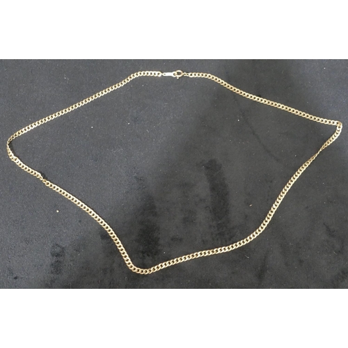 428 - A 9ct gold flat linked chain, 52cm long, 8.2 grams