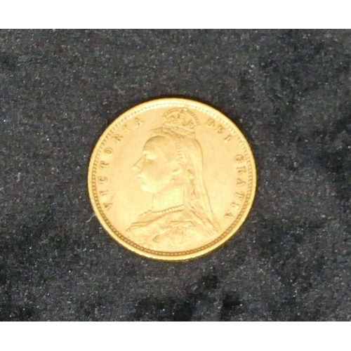 433 - A Victorian shield back gold half sovereign, 1892, 4 grams