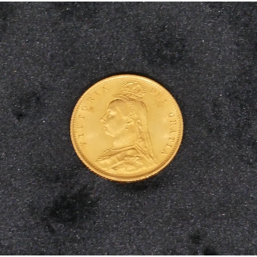 434 - A Victorian gold shield back half sovereign, 1887, 4 grams