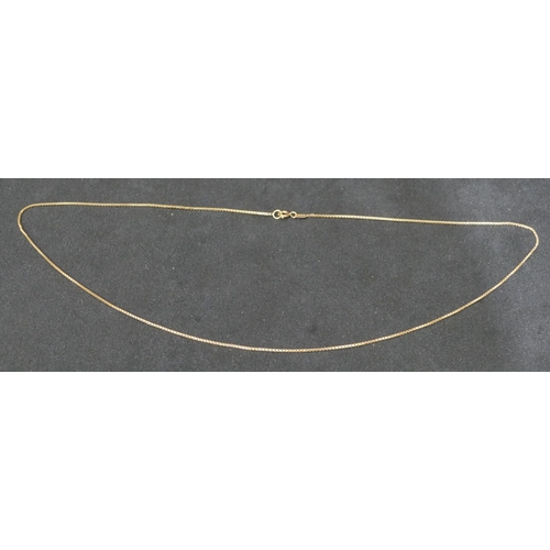 470 - A 9ct gold thin boxed link chain, 49cm long, 2.6 grams