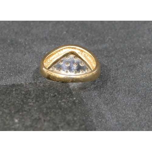 523 - A 14ct 2-coloured gold ring set with 12 diamonds, size M, 5.5 grams gross.