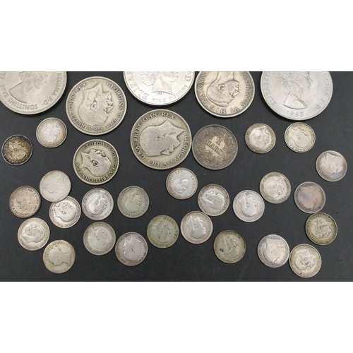 584 - A quantity of various silver sixpences and Maundy money, a small quantity of various other coins