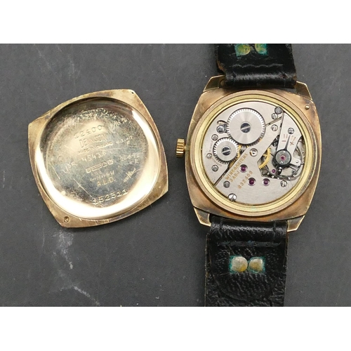 589 - A 20th Century gent's 9ct gold Winegartens wrist watch with circular dial, seconds dial and Arabic n... 