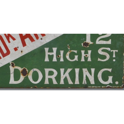 682 - An early 20th Century Dorking enamelled double-sided estate agent's sign 