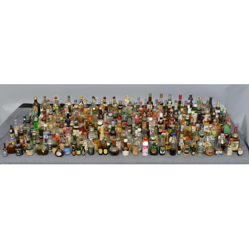 698 - A large quantity of various miniature liqueur bottles etc