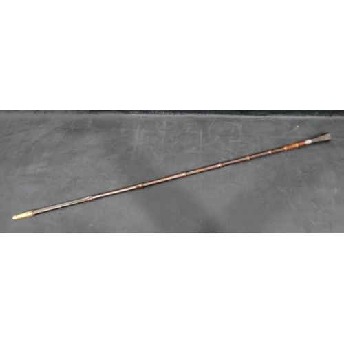 730 - A bamboo and wooden handled sword stick, 101.5cm long overall.