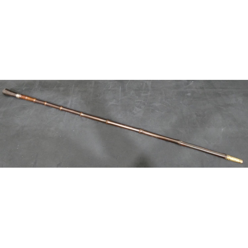 730 - A bamboo and wooden handled sword stick, 101.5cm long overall.