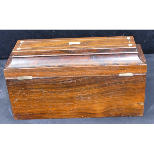 733 - A 19th Century rosewood writing box with allover inlaid Mother of Pearl decoration, double hinged to... 