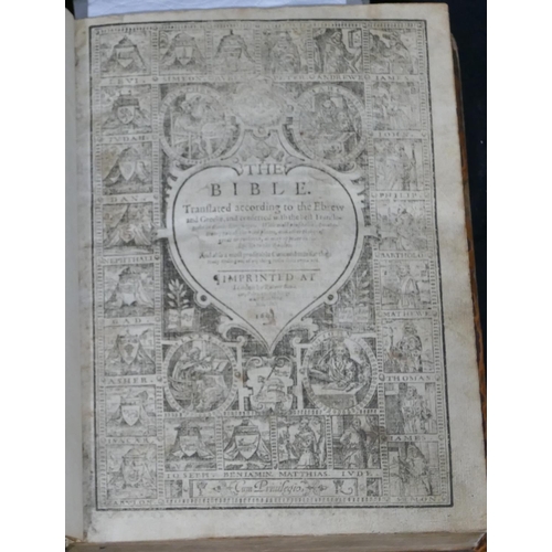 757 - An early 17th Century bible in English, 