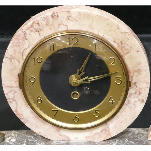 779 - An Art Deco style marble and gilt metal mantel clock with bird motif, gilt chapter ring with Arabic ... 