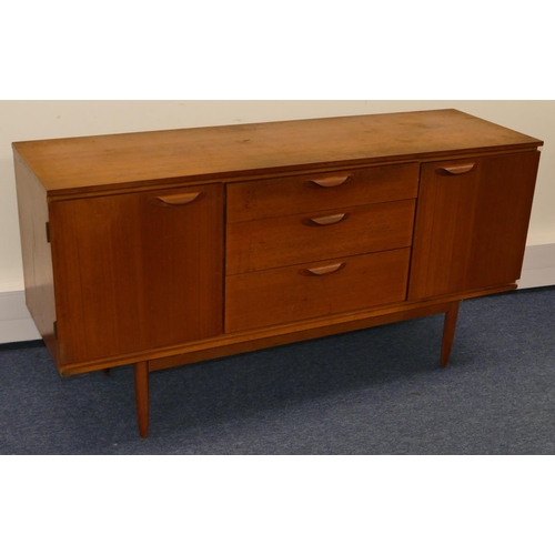 804 - An Austin Suite Retro vintage mid 20th Century 1960's teak sideboard, 3 graduated centre drawers, fl... 