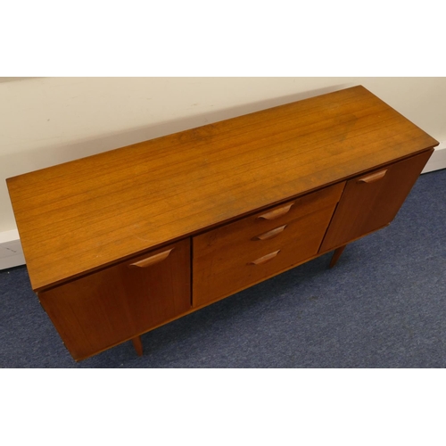 804 - An Austin Suite Retro vintage mid 20th Century 1960's teak sideboard, 3 graduated centre drawers, fl... 