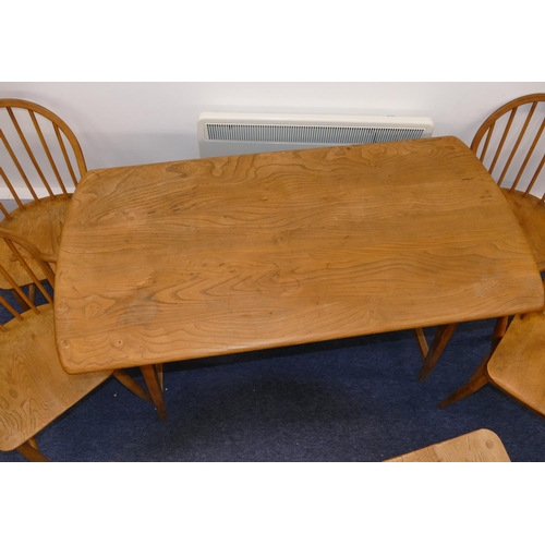 805 - An Ercol 20th Century 1960's blonde beech and elm dining room suite, model 370, rectangular shaped d... 