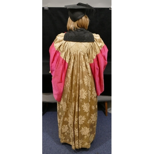 716 - A New College, Oxford graduation gown, under cloak and over garment and hat for Dr. John H. Alden, D... 