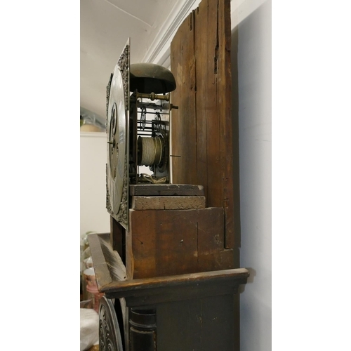 770 - Wilmshurst, Odiham 8-day striking longcase clock with allover carved decoration, square brassed dial... 