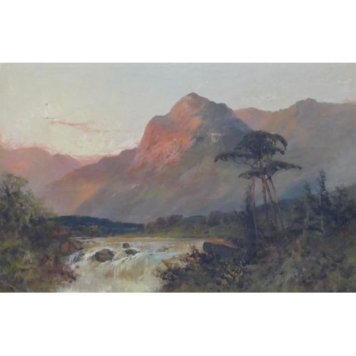 162 - Frances E Jamison (1895-1950) pair of oil on canvas pictures depicting lochs with hills in backgroun... 