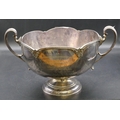 A George V silver round bulbous 2-handled punch bowl/trophy inscribed with 