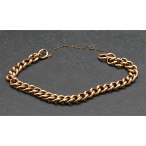 422 - A 9ct gold linked bracelet (clasp broken), 20.5cm long, 10.1 grams