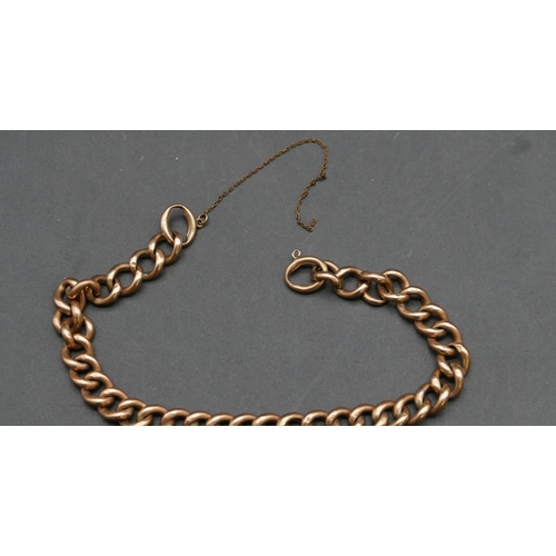 422 - A 9ct gold linked bracelet (clasp broken), 20.5cm long, 10.1 grams