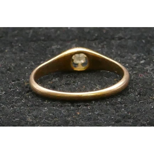 456 - A gold small solitaire diamond ring, size N, 2 grams gross.