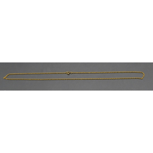 479 - A 9ct gold rope linked chain, 61cm long, 4.8 grams.